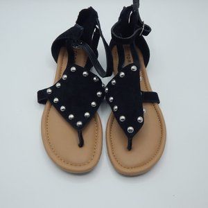 Torrid Black Cream Suede Studded Sandals 8 .5 W